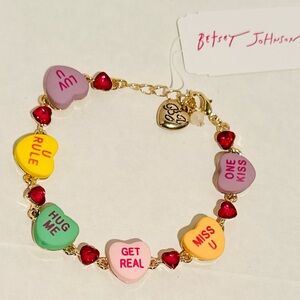 Betsey Johnson NWT Valentines Sweetheart Link Flex Bracelet